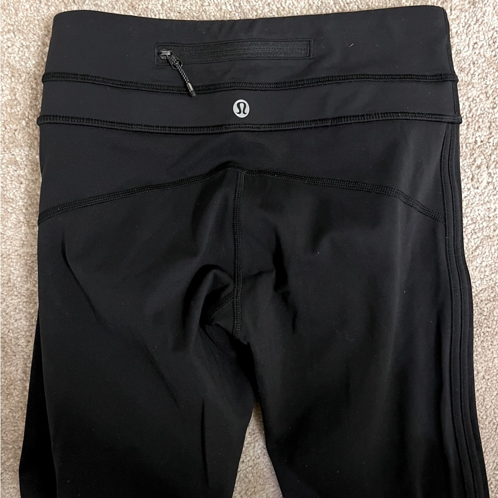 Lulu Lemon Black Leggings with Back Zipper Pocket